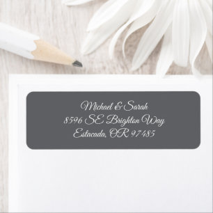 Elegant Light Charcoal Grey Return Address Label