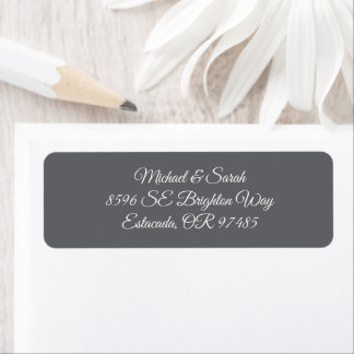 Elegant Light Charcoal Grey Return Address Label