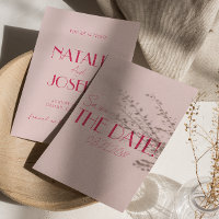 Elegant Light Deep Pink Minimalist Wedding