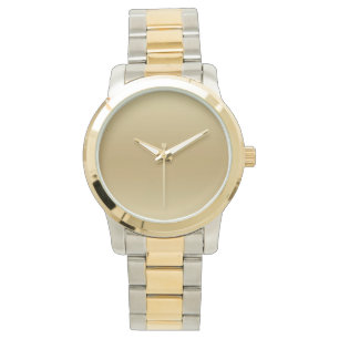 Elegant Light Gold Teal Men's Two Tone Watch