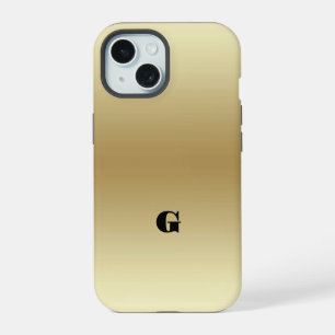 Elegant Light Gold Teal Personalised iPhone 15 Case