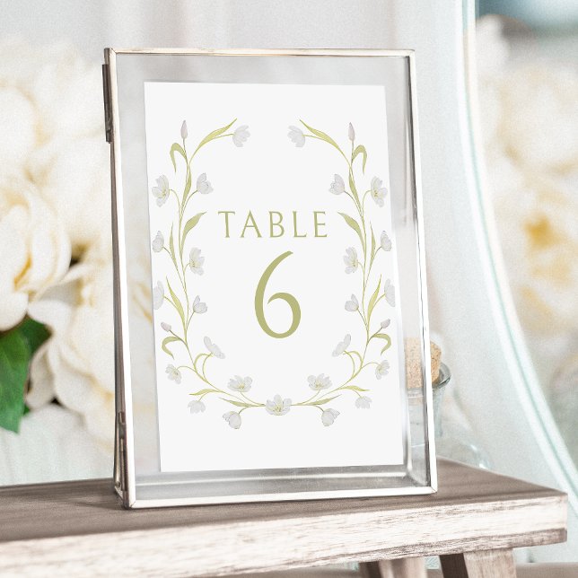  Elegant Light Green Floral Wedding Table Numbers (Creator Uploaded)