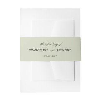 Elegant Light Green Manor Garden Wedding Invitation Belly Band