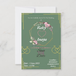 Elegant Light Green Wedding Invitation