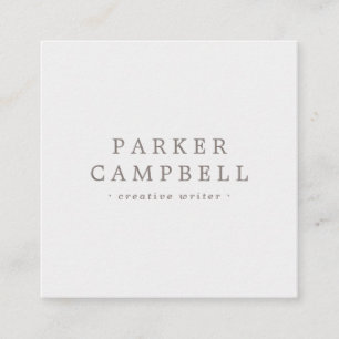 Elegant light grey and white stylish minimalist square business card