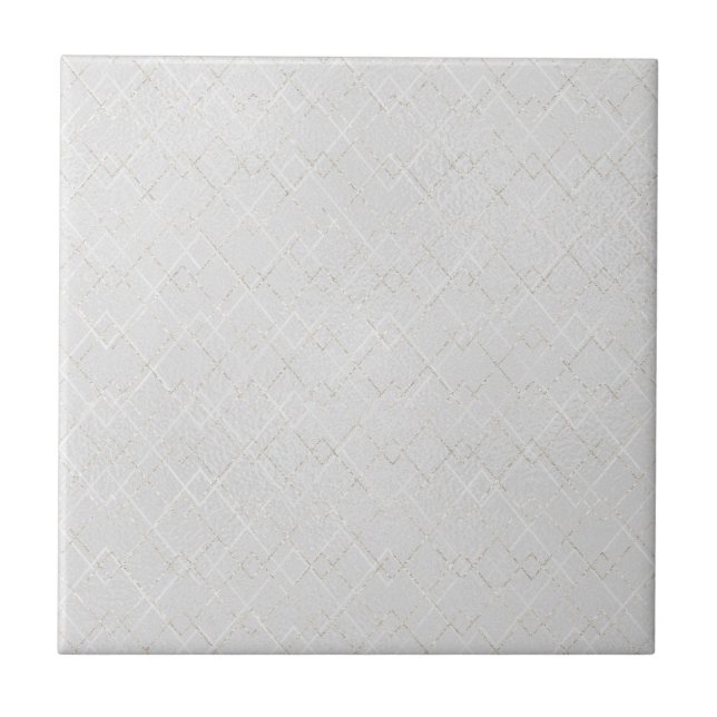 Elegant Light Grey Argyle Pattern Ceramic Tile (Front)