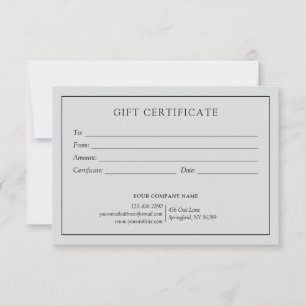 Elegant Light Grey Business Gift Certificate Logo