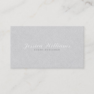Elegant Light Grey Faux Linen Texture Business Card