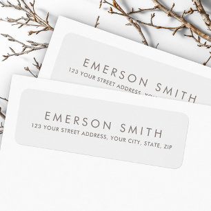 Elegant light grey minimalist return address label