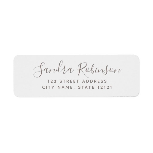 Elegant light grey return address labels (Front)