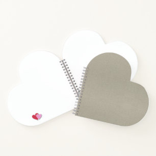 Elegant Light Grey Textured Heart Shaped Notebook