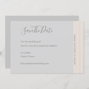 Elegant Light Grey WoodGrain Save The Date Wedding Invitation