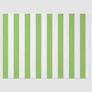Elegant Light Lime Green White Striped Pattern Tissue Paper
