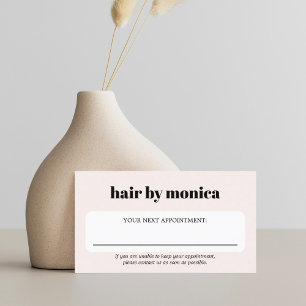 Elegant Light Pastel Bold Beauty Salon  Appointment Card