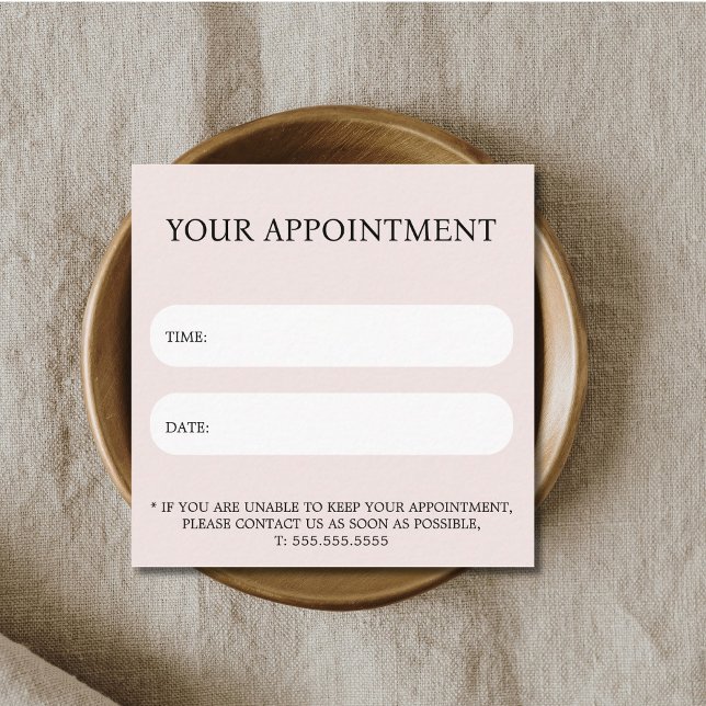 Elegant Light Pastel White Bold Salon Appointment Card (Creator Uploaded)