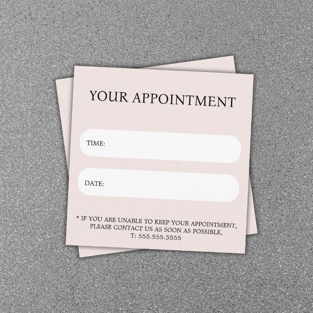 Elegant Light Pastel White Bold Salon Appointment Card (Creator Uploaded)