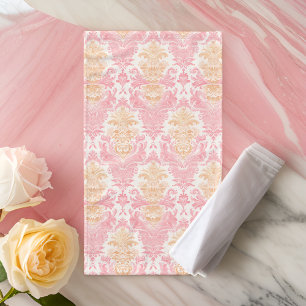 Elegant Light Pink Damask Hand Towel