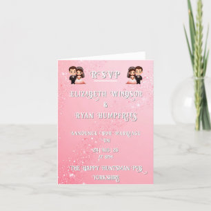Elegant Light Pink Sparkle Design for Wedding Announcement