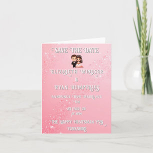 Elegant Light Pink Sparkle Design for Wedding Announcement