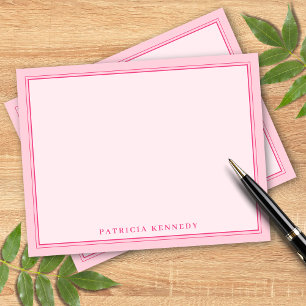 Elegant Light Pink Two Border Name Personalised Card