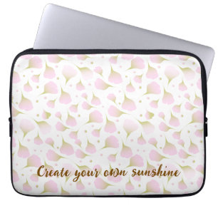 Elegant Light Powder Pink Custom Quote  Laptop Sleeve