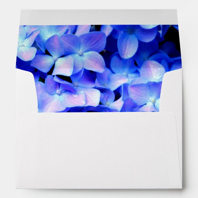 Elegant light purple blue magenta floral hydrangea envelope (Back (Bottom))