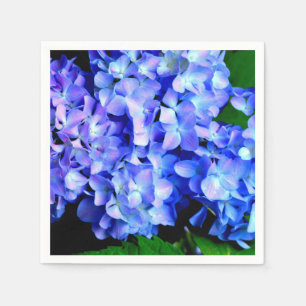 Elegant light purple blue magenta floral hydrangea napkin