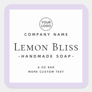Elegant light purple border square product label