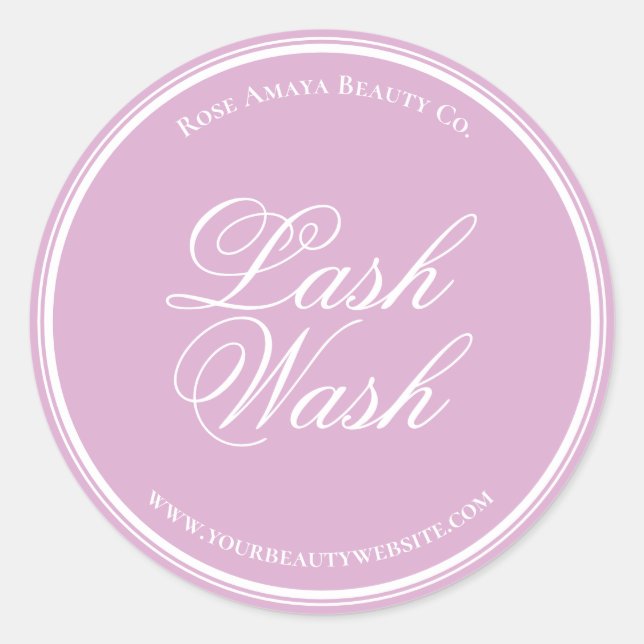 Elegant Light Purple Custom Beauty Product Label (Front)