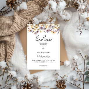 Elegant Light Purple Floral Wedding Bathroom  Poster