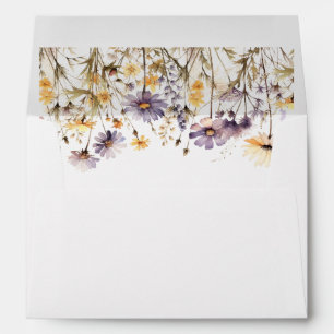 Elegant Light Purple Floral Wedding Envelope