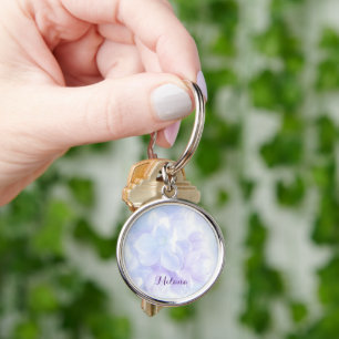 Elegant Light Purple Lilac Flowers Design Key Ring