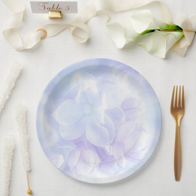 Elegant Light Purple Lilac Flowers Design Paper Plate (Wedding)