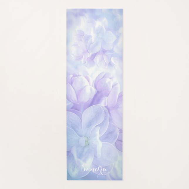 Elegant Light Purple Lilac Flowers Design Yoga Mat (Front)