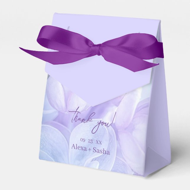 Elegant Light Purple Lilac Flowers Wedding Favour Box (Front Side)