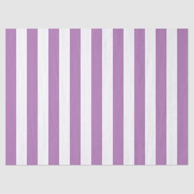 Elegant Light Purple Lilac White Striped Pattern Tissue Paper (Front)
