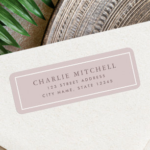 Elegant light rose taupe return address label