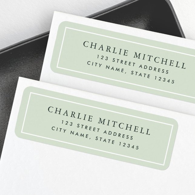 Elegant light sage green return address label (Elegant light sage green return address label)