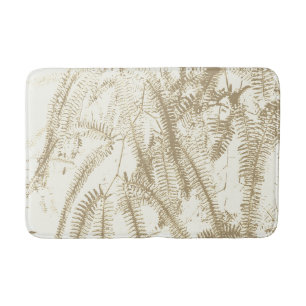 Elegant light sepia fern pattern bath mat