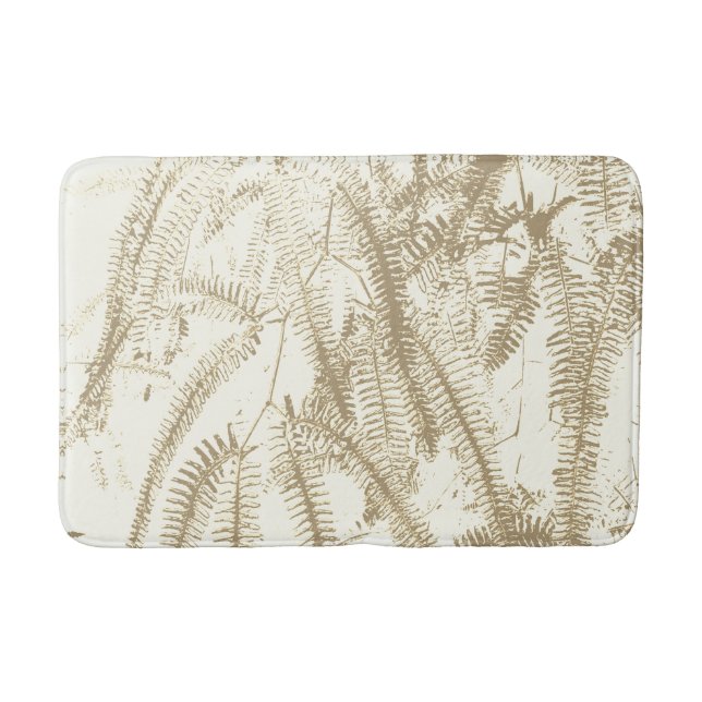 Elegant light sepia fern pattern bath mat (Front)
