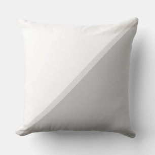 Elegant Light Silver Grey and White Cushion