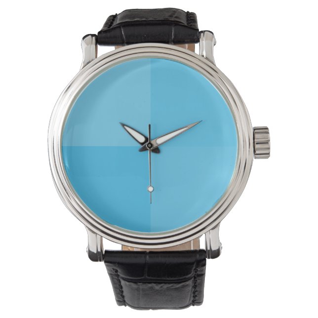 Elegant Light Sky Blue Pastel Minimalist Squares Watch (Front)