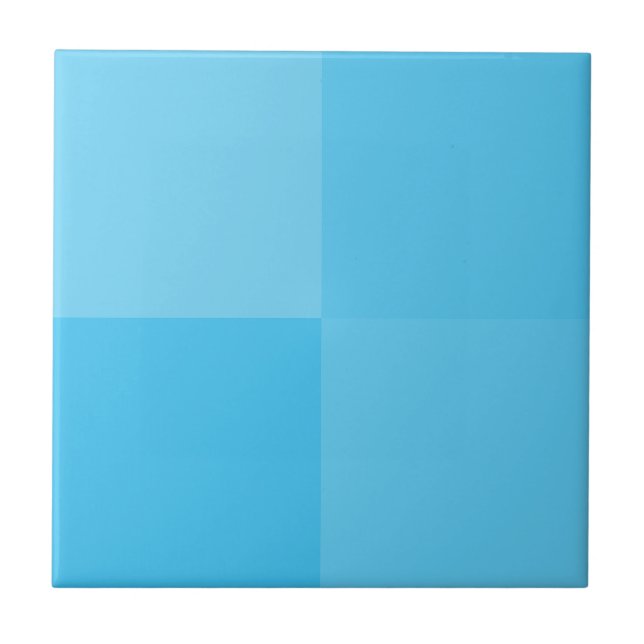 Elegant Light Sky Blue Squares Minimalist Ceramic Tile (Front)