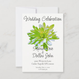 Elegant light soft green floral flower invitation
