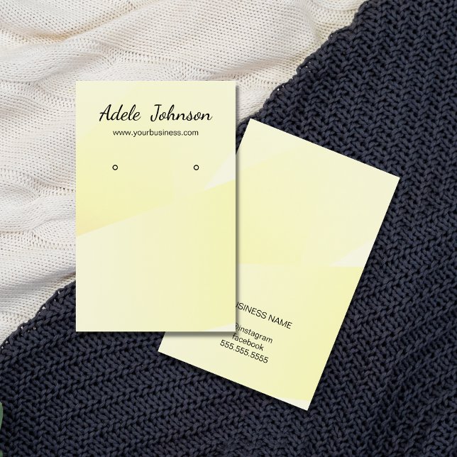 Elegant Light Yellow Geometric Earring Card (Creator Uploaded)