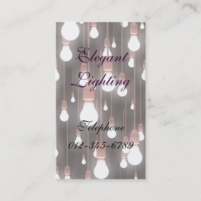 Elegant Lighting Business Card (Front)