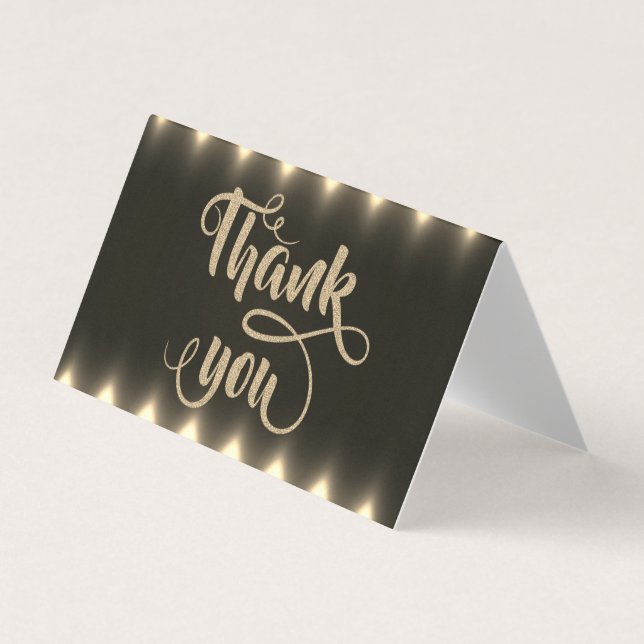 Elegant Lights Glittery Thank You Card (Front)
