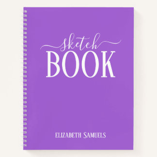 Elegant lila Sketch Book with name gift for her