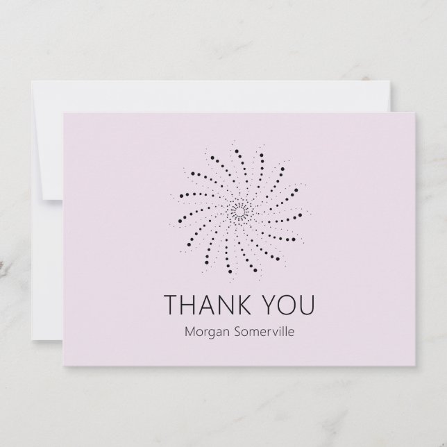 Elegant Lilac Abstract Flower Modern Thank You Card (Front)