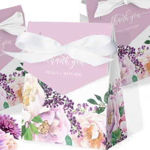 Elegant Lilac and Purple Pastel Floral Favour Box